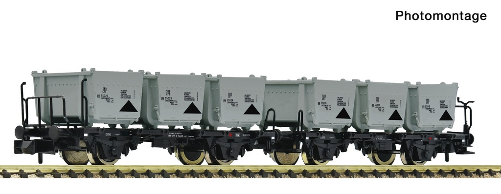 Fleischmann 6660154 N 2-teiliges Set Behältertragwagen SBB
