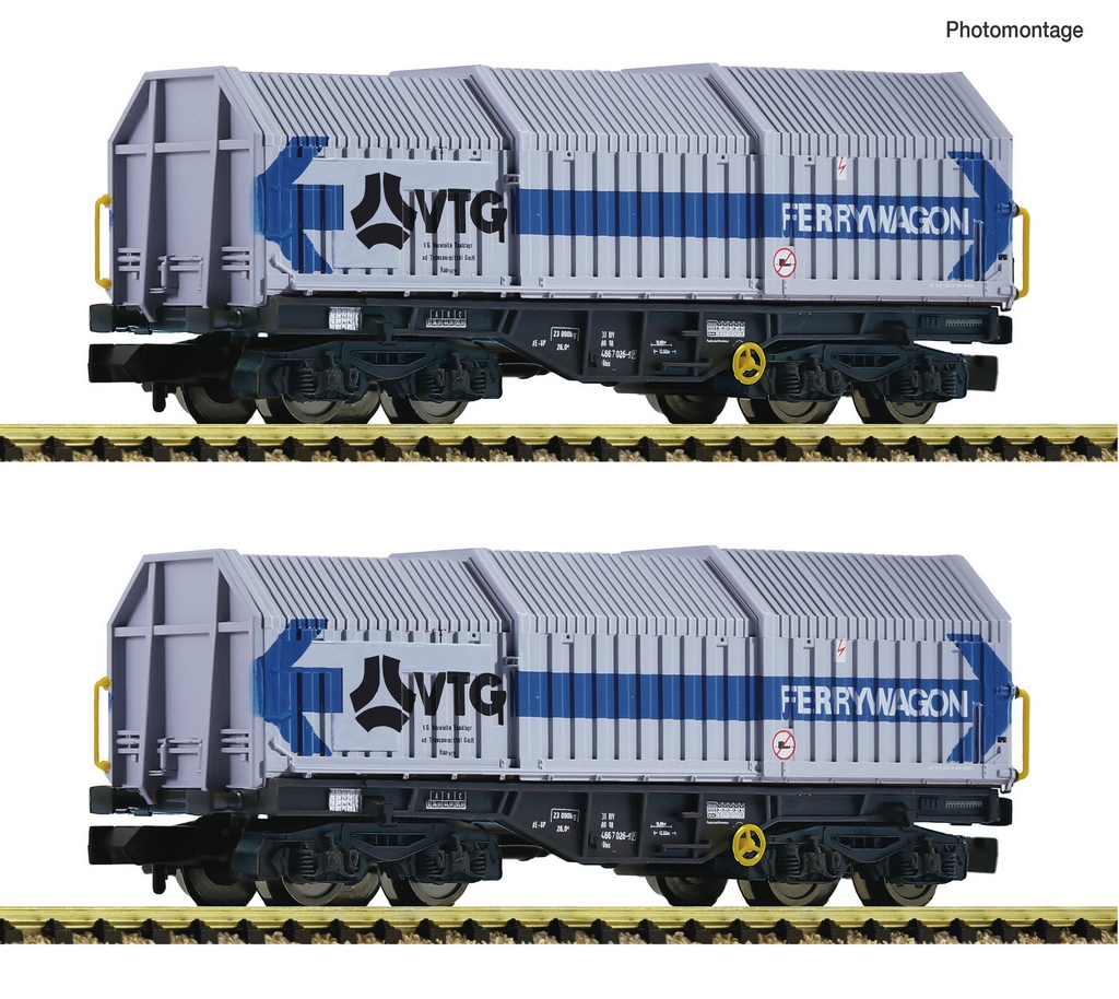 Fleischmann 6660080 N 2-teiliges Set Teleskophaubenwagen DB/VTG