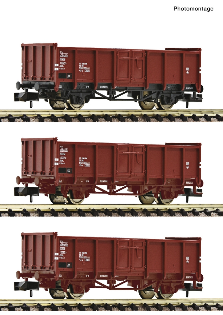 Fleischmann 6660156 N 3-teiliges Set Offene Güterwagen DR