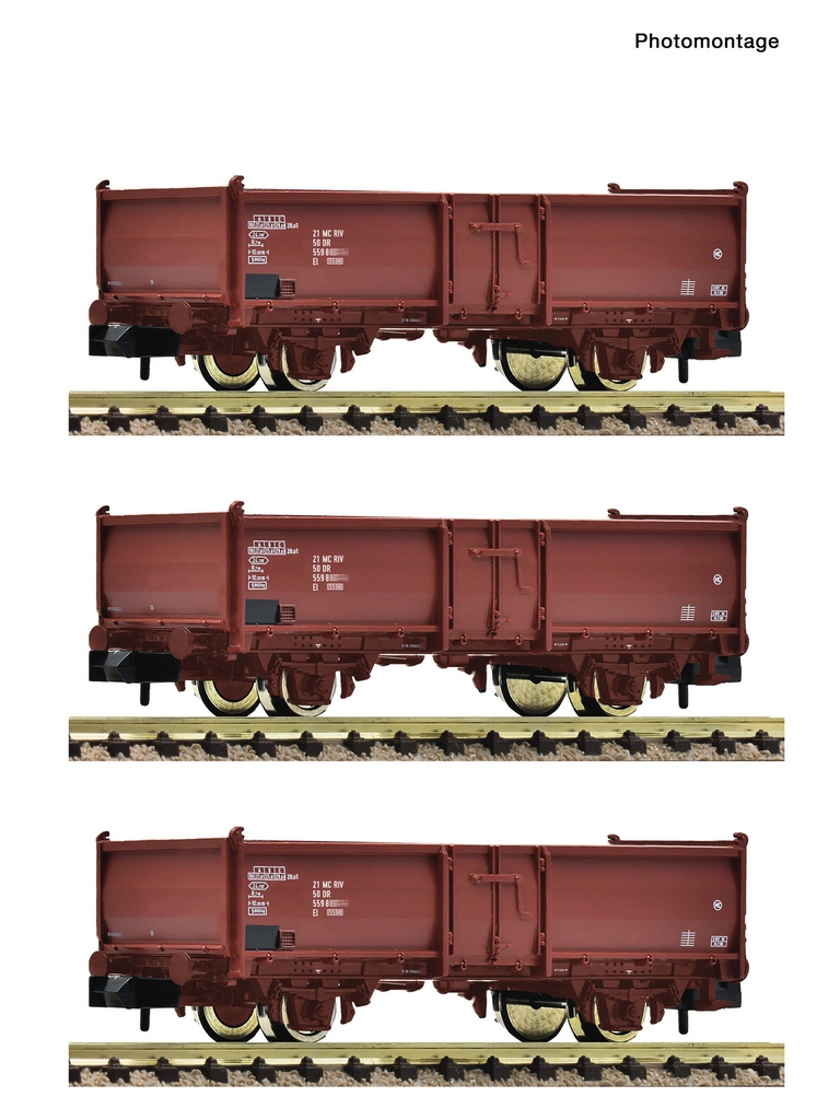 Fleischmann 6660158 N 3-teiliges Set Offene Güterwagen DR