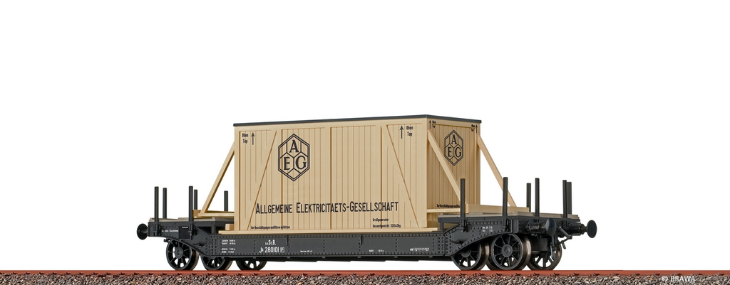 Brawa 47916 H0 Tiefladewagen Ja AEG k.k.St.B. I