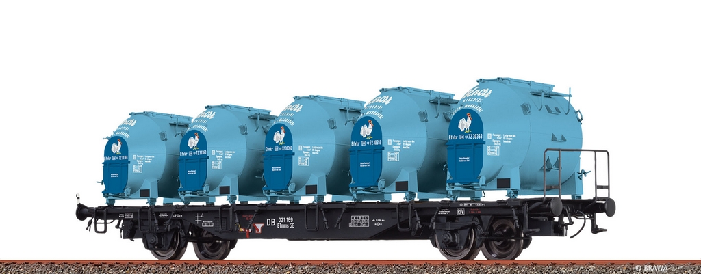 Brawa 49140 H0 Behältertragwagen BTmms58 DB, mit Efkr 401 Knorr III