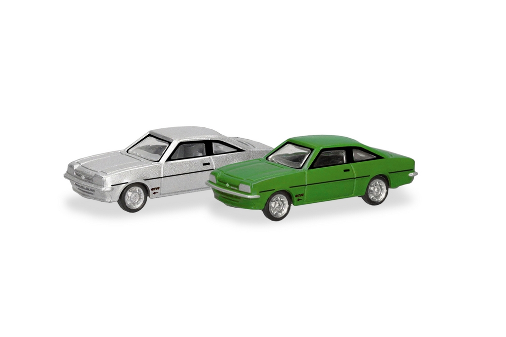 Herpa 066938 N/2er Set Opel Manta B, signalgrün und silber