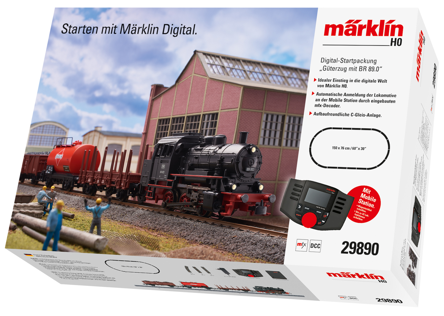 Bild von Märklin 29890 H0 Digital-Startpackung Güterzug mit BR 89.0