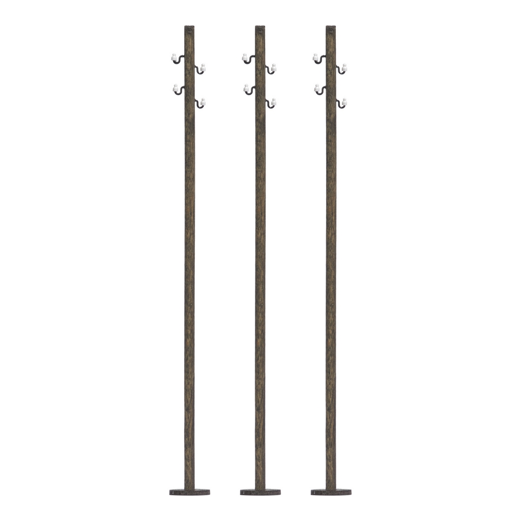 Busch 1754 Freileitung 3 Holzmasten H0